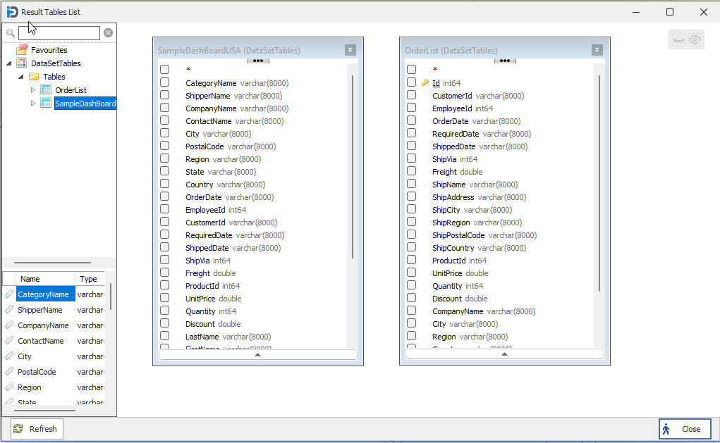 Tools_ResultTableList